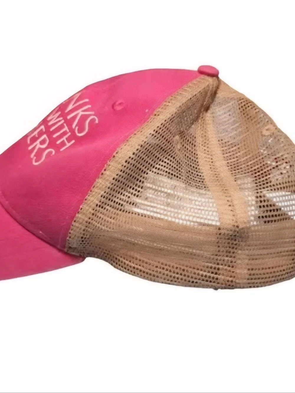 Drinks Well With Others Pink Truckers Hat